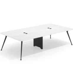 Mesa de reuniones Tekno gran formato, fondo 160, patas aluminio inyectado, estructura negra