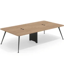 Mesa de reuniones Tekno gran formato, fondo 160, patas aluminio inyectado, estructura negra