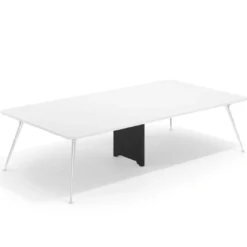 Mesa de reuniones Tekno gran formato, fondo 160, patas aluminio inyectado, estructura cromada
