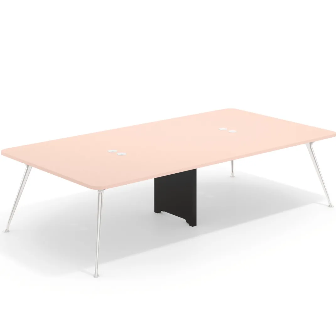 Mesa de reuniones Tekno gran formato, fondo 160, patas aluminio inyectado, estructura cromada