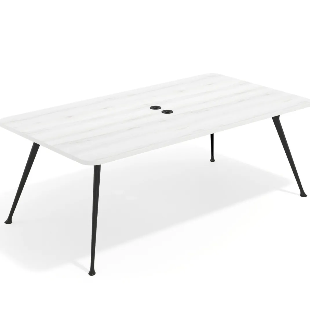 Mesa de reuniones Tekno gran formato, fondo 120, patas aluminio inyectado, estructura negra