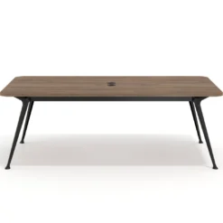 Mesa de reuniones Tekno gran formato, fondo 120, patas aluminio inyectado, estructura negra