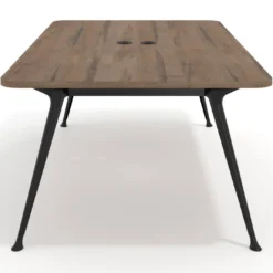 Mesa de reuniones Tekno gran formato, fondo 120, patas aluminio inyectado, estructura negra