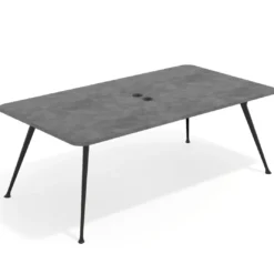 Mesa de reuniones Tekno gran formato, fondo 120, patas aluminio inyectado, estructura negra