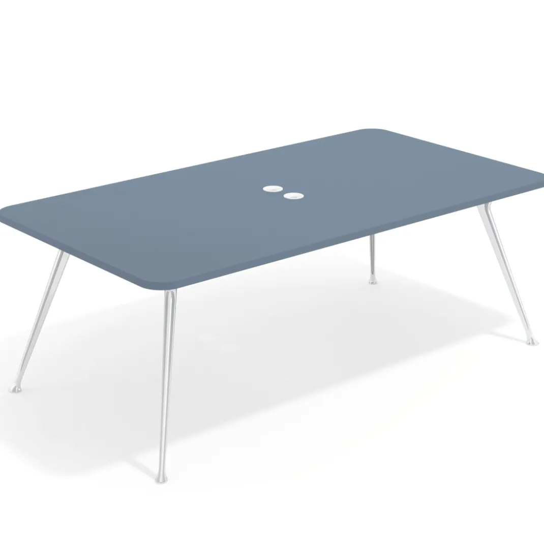 Mesa de reuniones Tekno gran formato, fondo 120, patas aluminio inyectado, estructura cromada