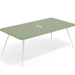 Mesa de reuniones Tekno gran formato, fondo 120, patas aluminio inyectado, estructura cromada