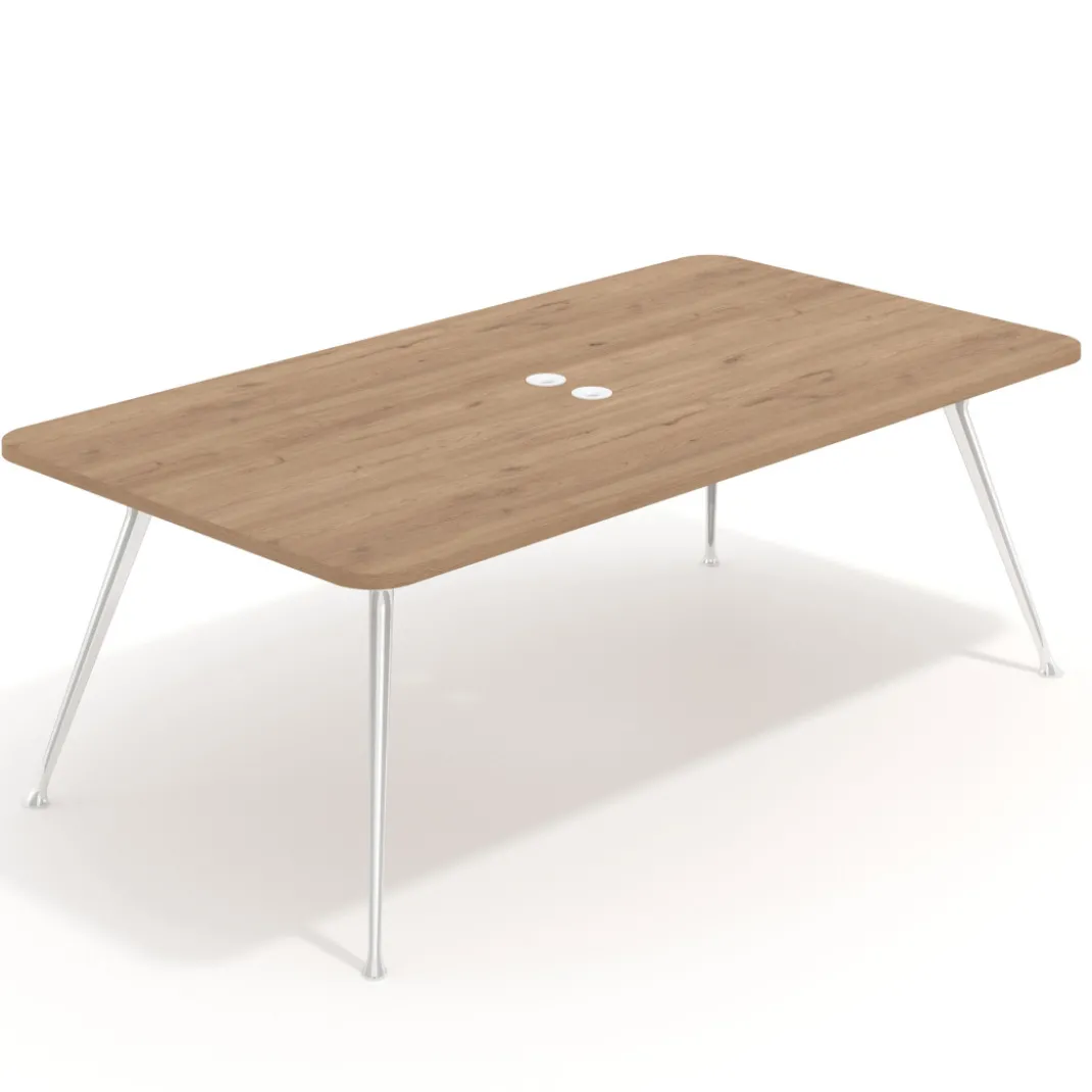 Mesa de reuniones Tekno gran formato, fondo 120, patas aluminio inyectado, estructura cromada