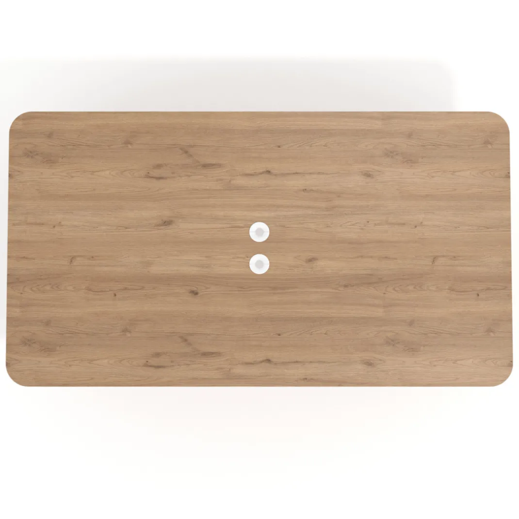 Mesa de reuniones Tekno gran formato, fondo 120, patas aluminio inyectado, estructura cromada