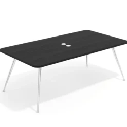 Mesa de reuniones Tekno gran formato, fondo 120, patas aluminio inyectado, estructura cromada