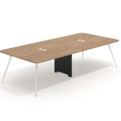 Mesa de reuniones Tekno gran formato, fondo 140, patas aluminio inyectado, estructura cromada