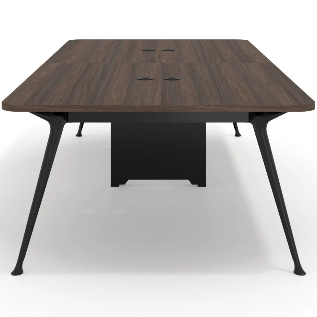 Mesa de reuniones Tekno gran formato, fondo 140, patas aluminio inyectado, estructura negra