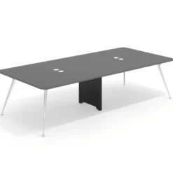 Mesa de reuniones Tekno gran formato, fondo 140, patas aluminio inyectado, estructura cromada
