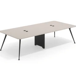 Mesa de reuniones Tekno gran formato, fondo 140, patas aluminio inyectado, estructura negra