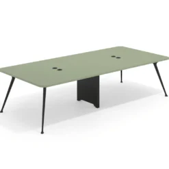 Mesa de reuniones Tekno gran formato, fondo 140, patas aluminio inyectado, estructura negra