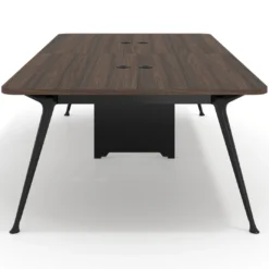 Mesa de reuniones Tekno gran formato, fondo 140, patas aluminio inyectado, estructura negra
