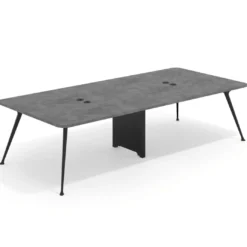 Mesa de reuniones Tekno gran formato, fondo 140, patas aluminio inyectado, estructura negra