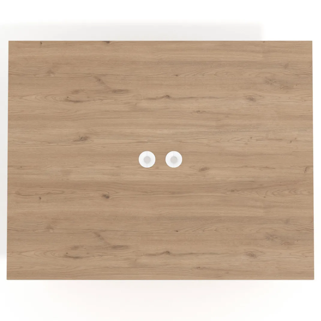 Mesa doble individual para coworking UvePro fondo 126 cm estructura blanca