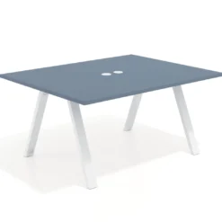 Mesa doble individual para coworking UvePro fondo 126 cm estructura blanca