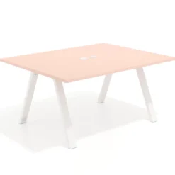 Mesa doble individual para coworking UvePro fondo 126 cm estructura blanca