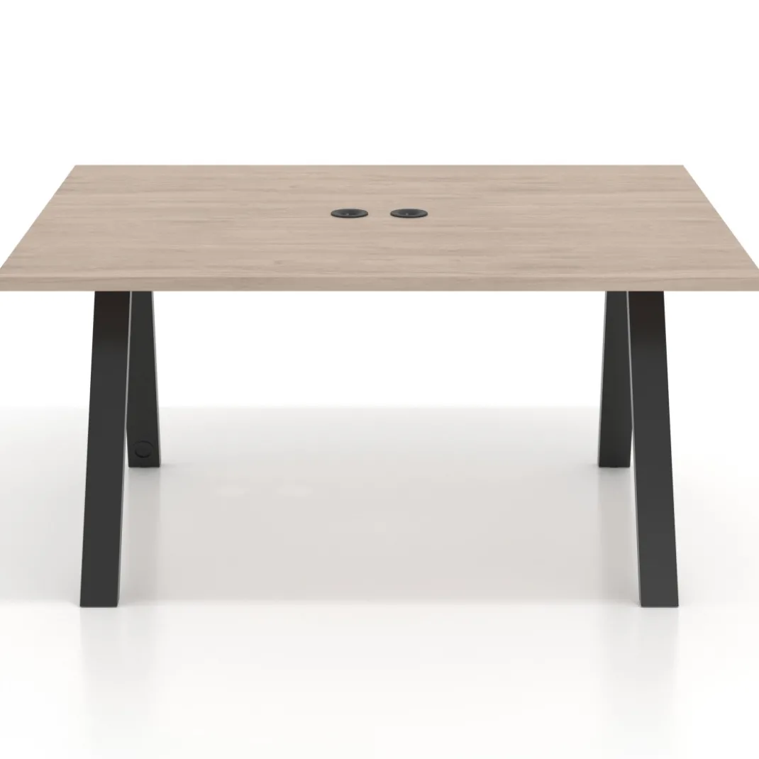 Mesa doble individual para coworking UvePro fondo 126 cm estructura negra