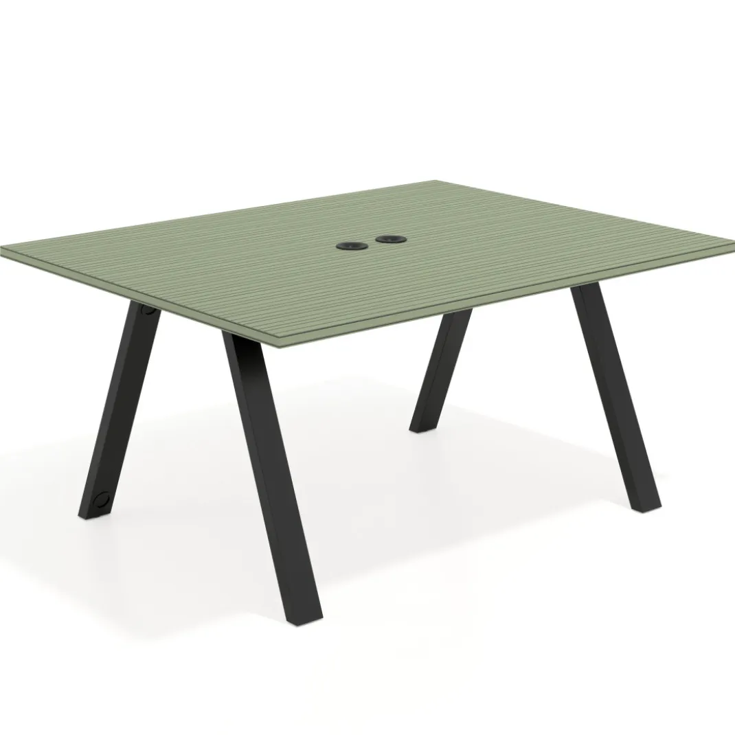 Mesa doble individual para coworking UvePro fondo 126 cm estructura negra