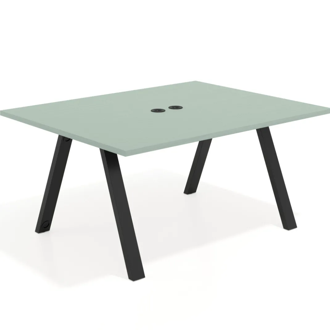 Mesa doble individual para coworking UvePro fondo 126 cm estructura negra