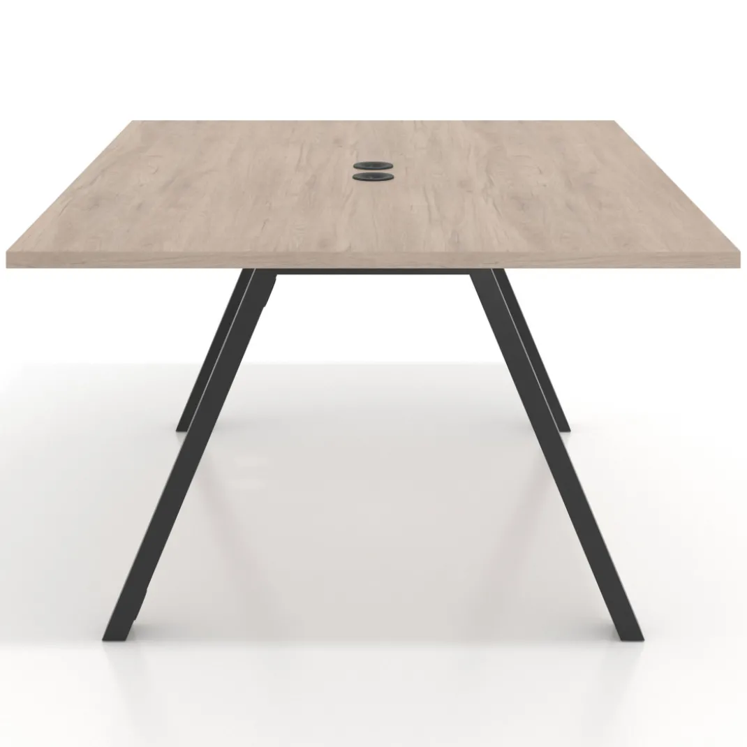 Mesa doble individual para coworking UvePro fondo 126 cm estructura negra