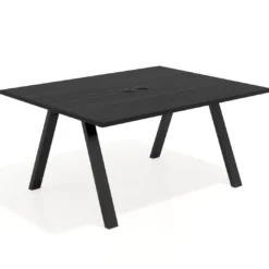 Mesa doble individual para coworking UvePro fondo 126 cm estructura negra