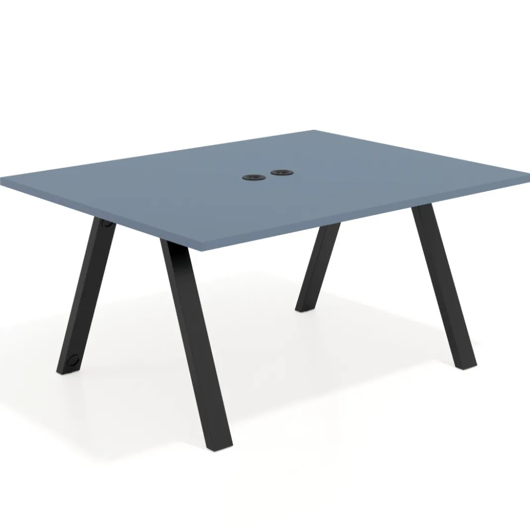 Mesa doble individual para coworking UvePro fondo 126 cm estructura negra