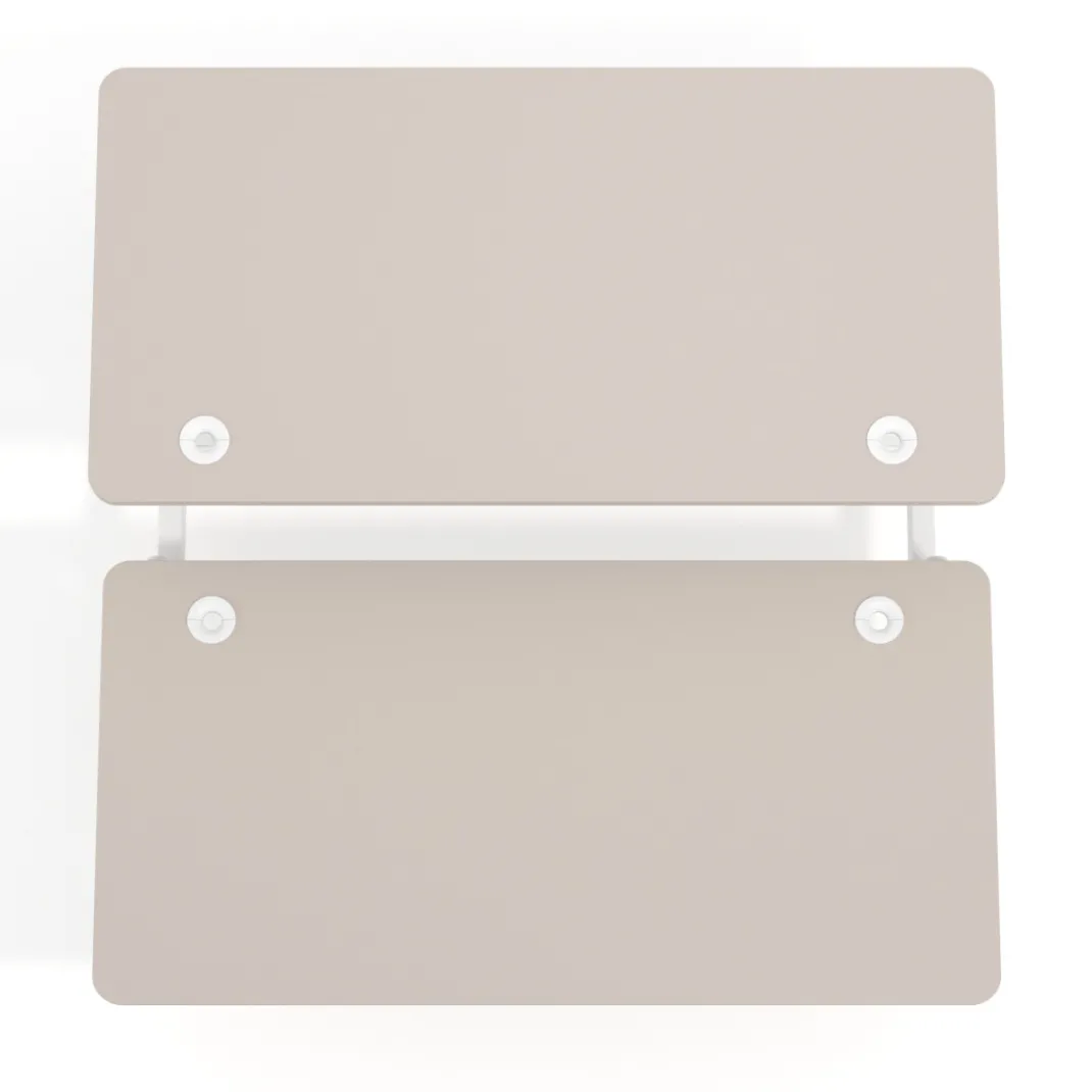 Mesa Multipuesto Elevable eléctrica Erghos Motion Pro estructura blanca 4 cantos curvos