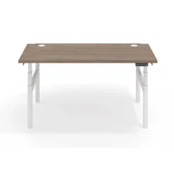 Mesa Multipuesto Elevable eléctrica Erghos Smart Pro estructura blanca canto recto