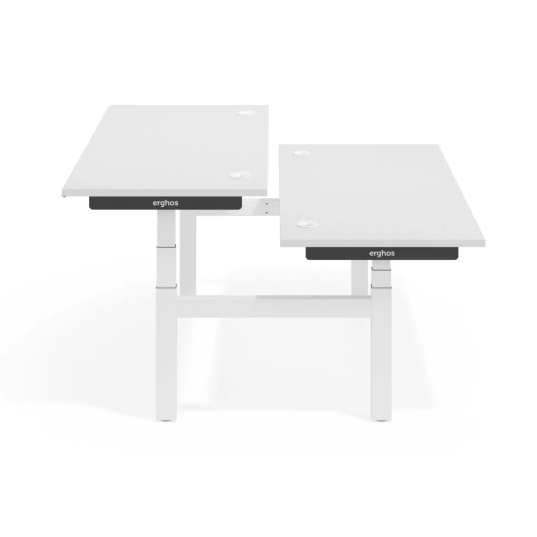 Mesa Multipuesto Elevable eléctrica Erghos Smart Pro estructura blanca canto recto