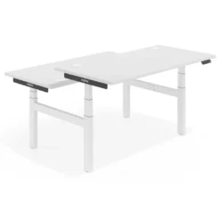 Mesa Multipuesto Elevable eléctrica Erghos Smart Pro estructura blanca canto recto
