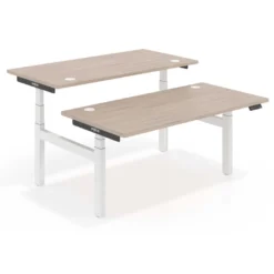 Mesa Multipuesto Elevable eléctrica Erghos Smart Pro estructura blanca canto recto