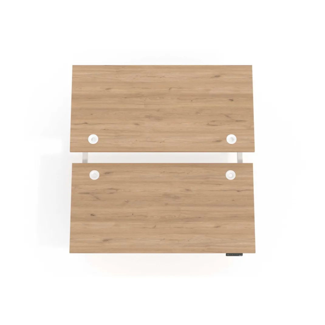 Mesa Multipuesto Elevable eléctrica Erghos Smart Pro estructura blanca canto recto