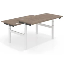 Mesa Multipuesto Elevable eléctrica Erghos Smart Pro estructura blanca canto recto
