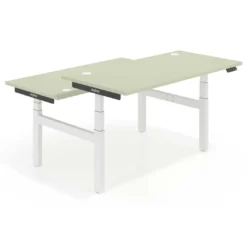 Mesa Multipuesto Elevable eléctrica Erghos Smart Pro estructura blanca canto recto