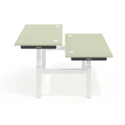 Mesa Multipuesto Elevable eléctrica Erghos Smart Pro estructura blanca canto recto