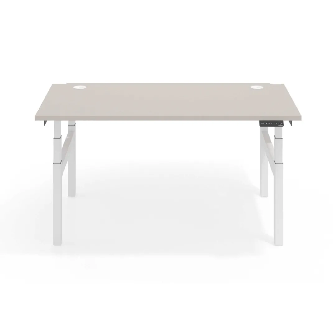 Mesa Multipuesto Elevable eléctrica Erghos Smart Pro estructura blanca canto recto
