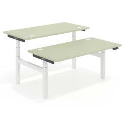 Mesa Multipuesto Elevable eléctrica Erghos Smart Pro estructura blanca canto recto