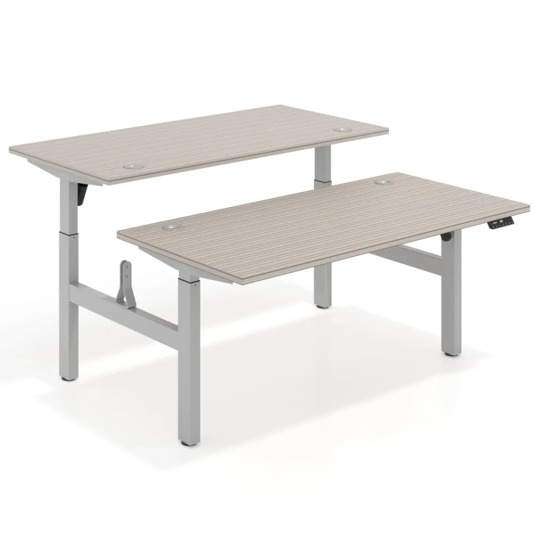 Mesa Multipuesto Elevable eléctrica Erghos Motion estructura aluminio canto recto