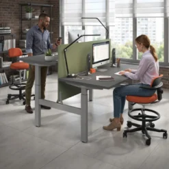 Mesa Multipuesto Elevable eléctrica Erghos Motion estructura aluminio canto recto