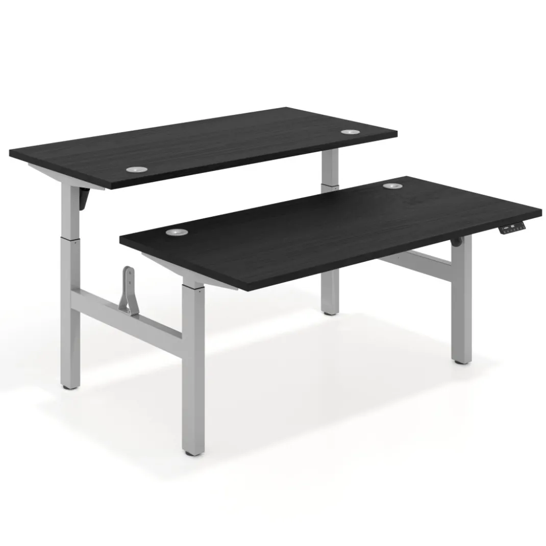 Mesa Multipuesto Elevable eléctrica Erghos Motion estructura aluminio canto recto