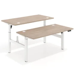 Mesa Multipuesto Elevable eléctrica Erghos Motion estructura blanca canto recto