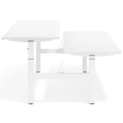 Mesa Multipuesto Elevable eléctrica Erghos Motion estructura blanca canto recto