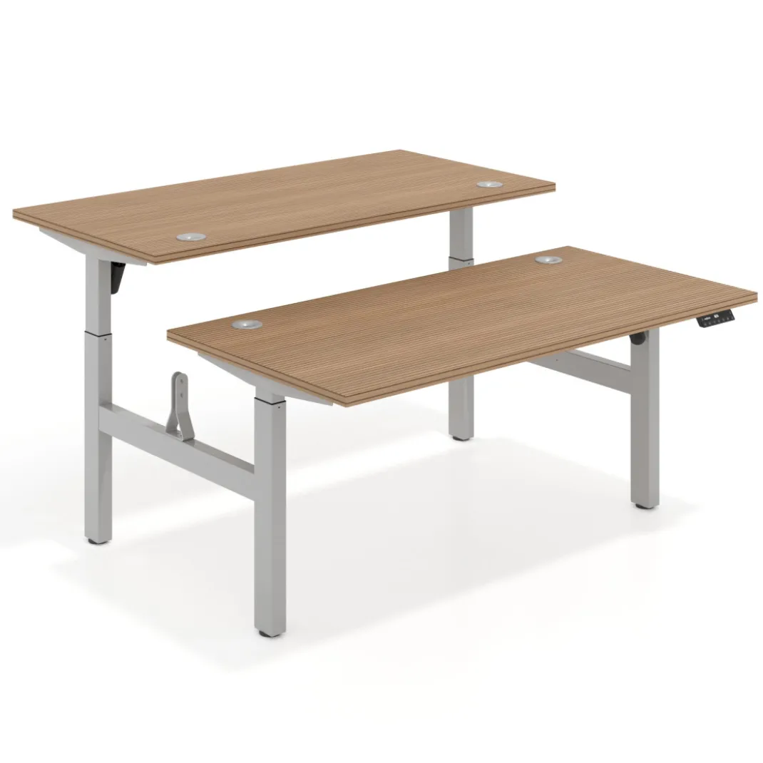Mesa Multipuesto Elevable eléctrica Erghos Motion estructura aluminio canto recto