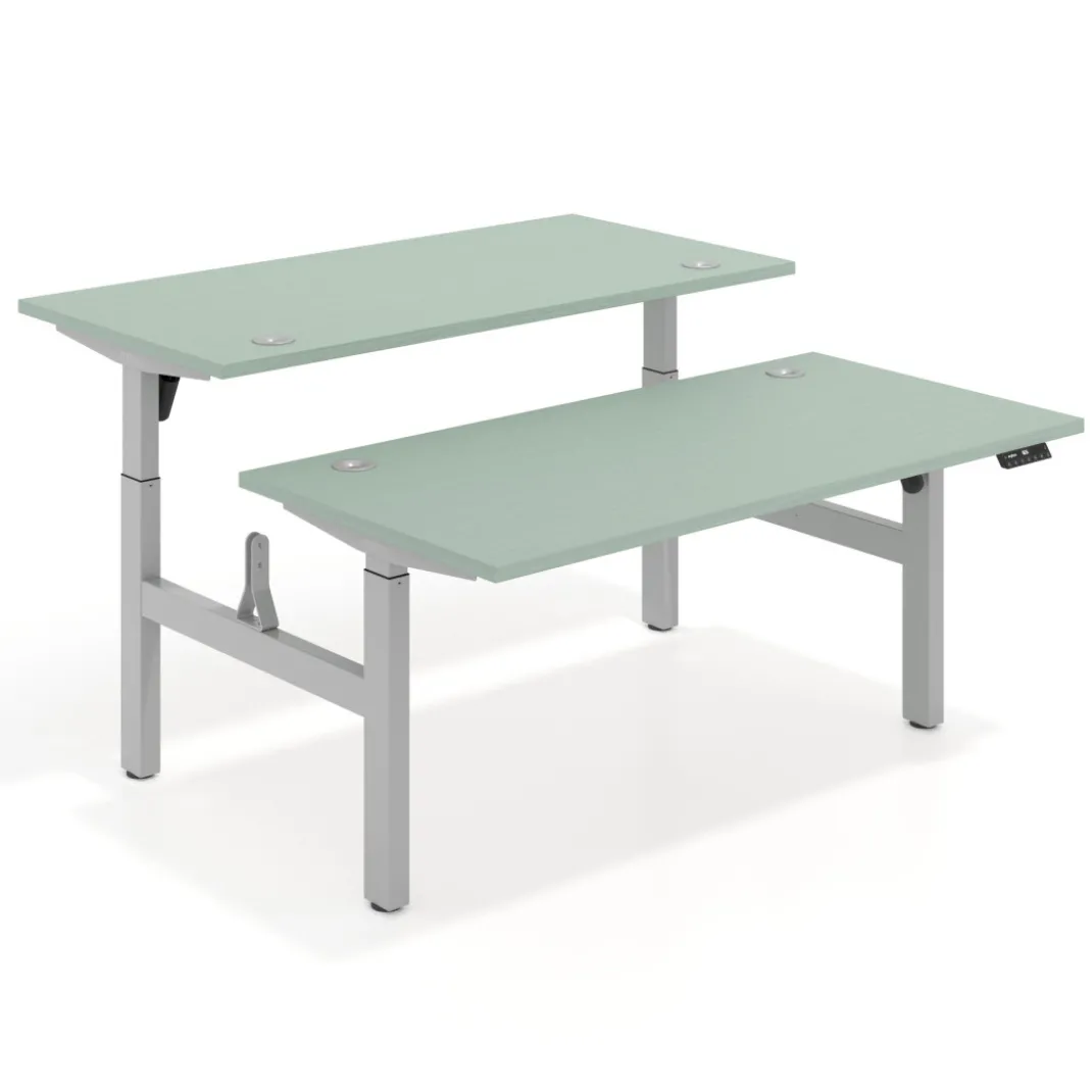 Mesa Multipuesto Elevable eléctrica Erghos Motion estructura aluminio canto recto