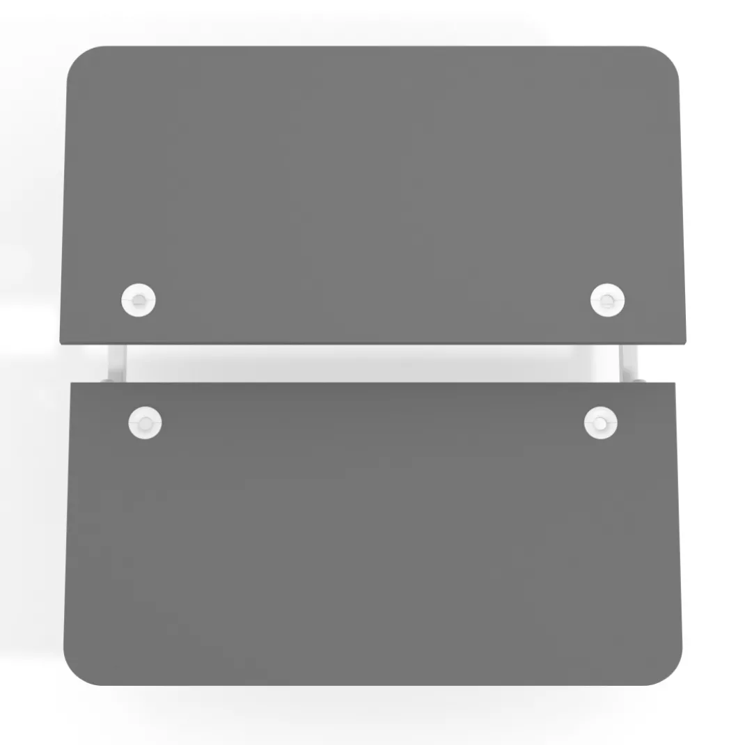 Mesa Multipuesto Elevable eléctrica Erghos Motion Pro estructura blanca 2 cantos curvos