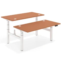 Mesa Multipuesto Elevable eléctrica Erghos Motion Pro estructura blanca canto recto