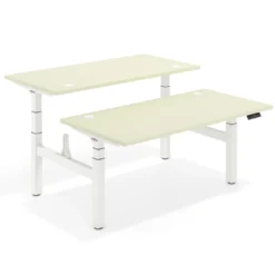 Mesa Multipuesto Elevable eléctrica Erghos Motion Pro estructura blanca canto recto